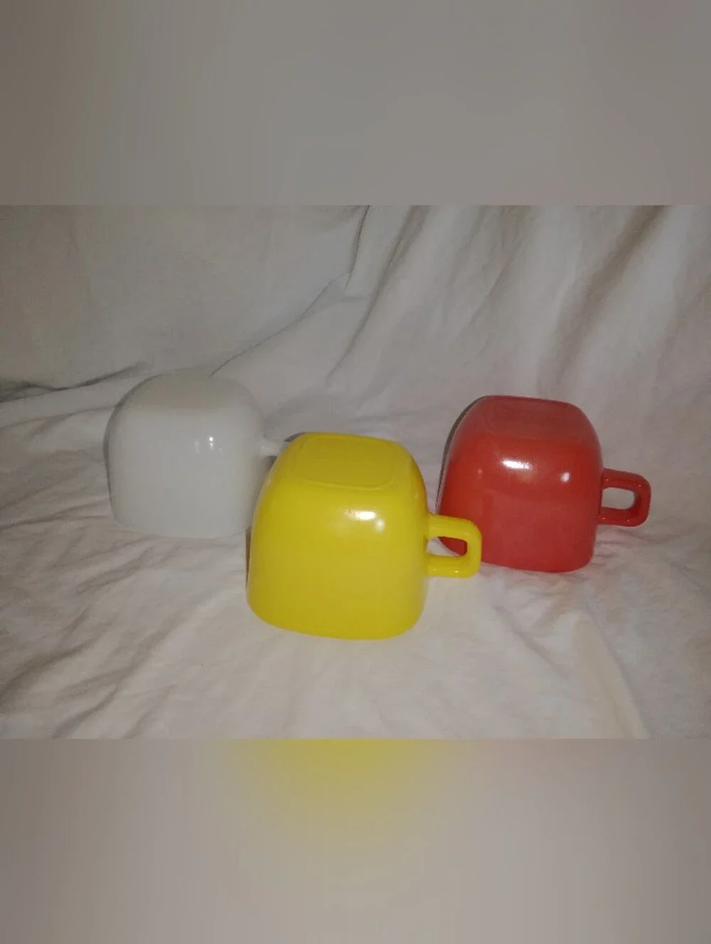 Vintage Glasbake Square Coffee Mugs Cups Set of 3